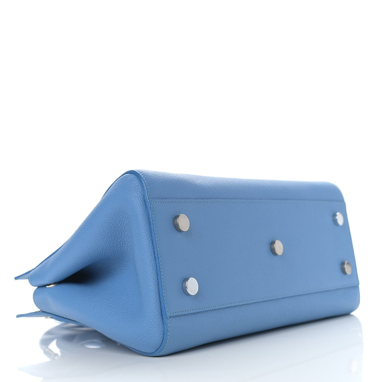 Grained Calfskin Small Rive Gauche Cabas Blue Clair