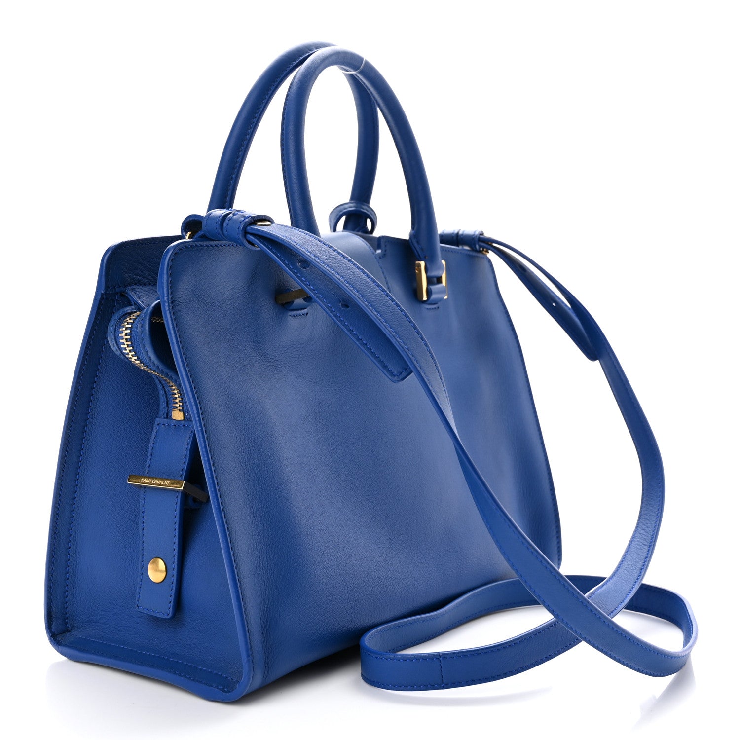 Saint Laurent Calfskin Monogram Baby Cabas Blue Majorelle 2 of 9