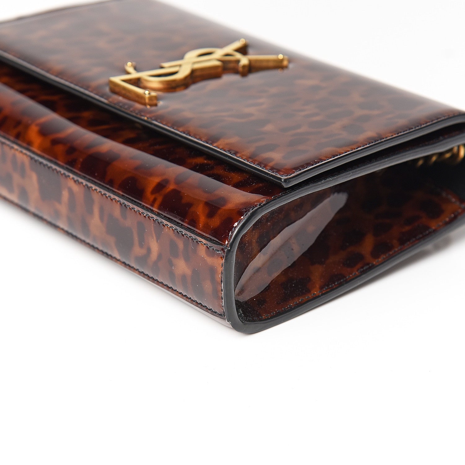 Saint Laurent Patent Small Monogram Kate Satchel Tortoiseshell 7 of 8