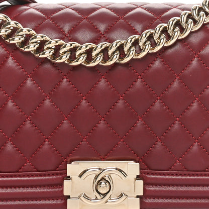 Chanel Lambskin Quilted Medium Boy Flap Dark Red 8 of 11