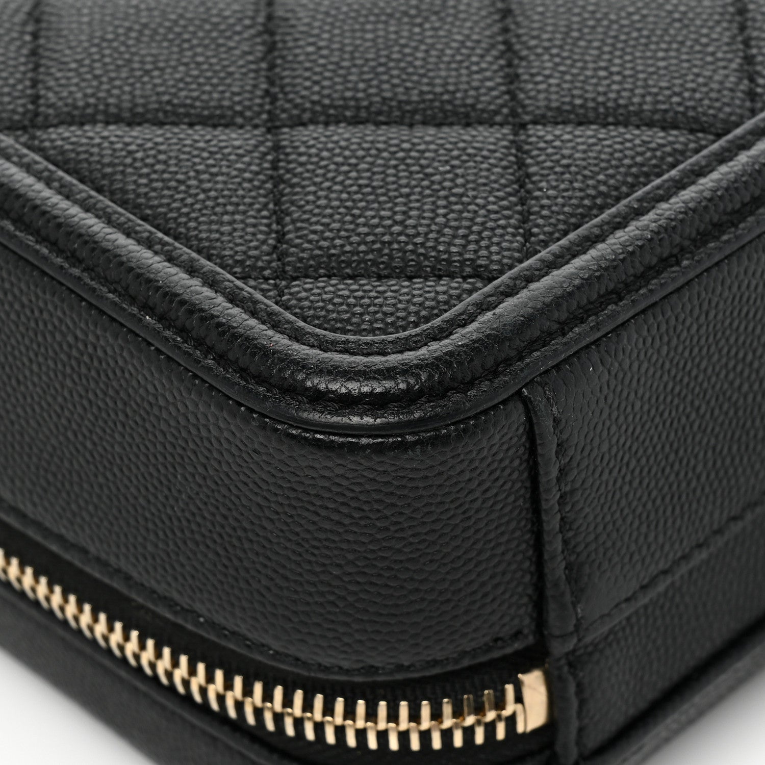 Chanel Caviar Quilted CC North South Filigree Vanity Case Black 17 of 22