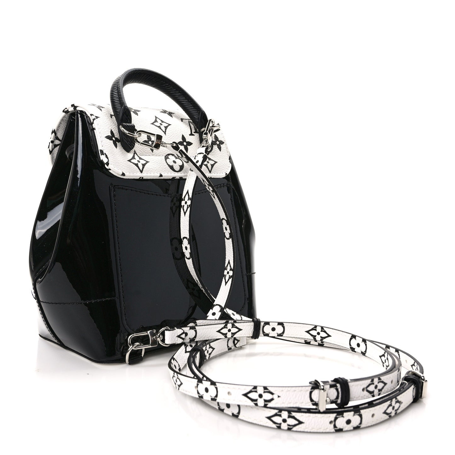 Patent Monogram Hot Springs Backpack Black White