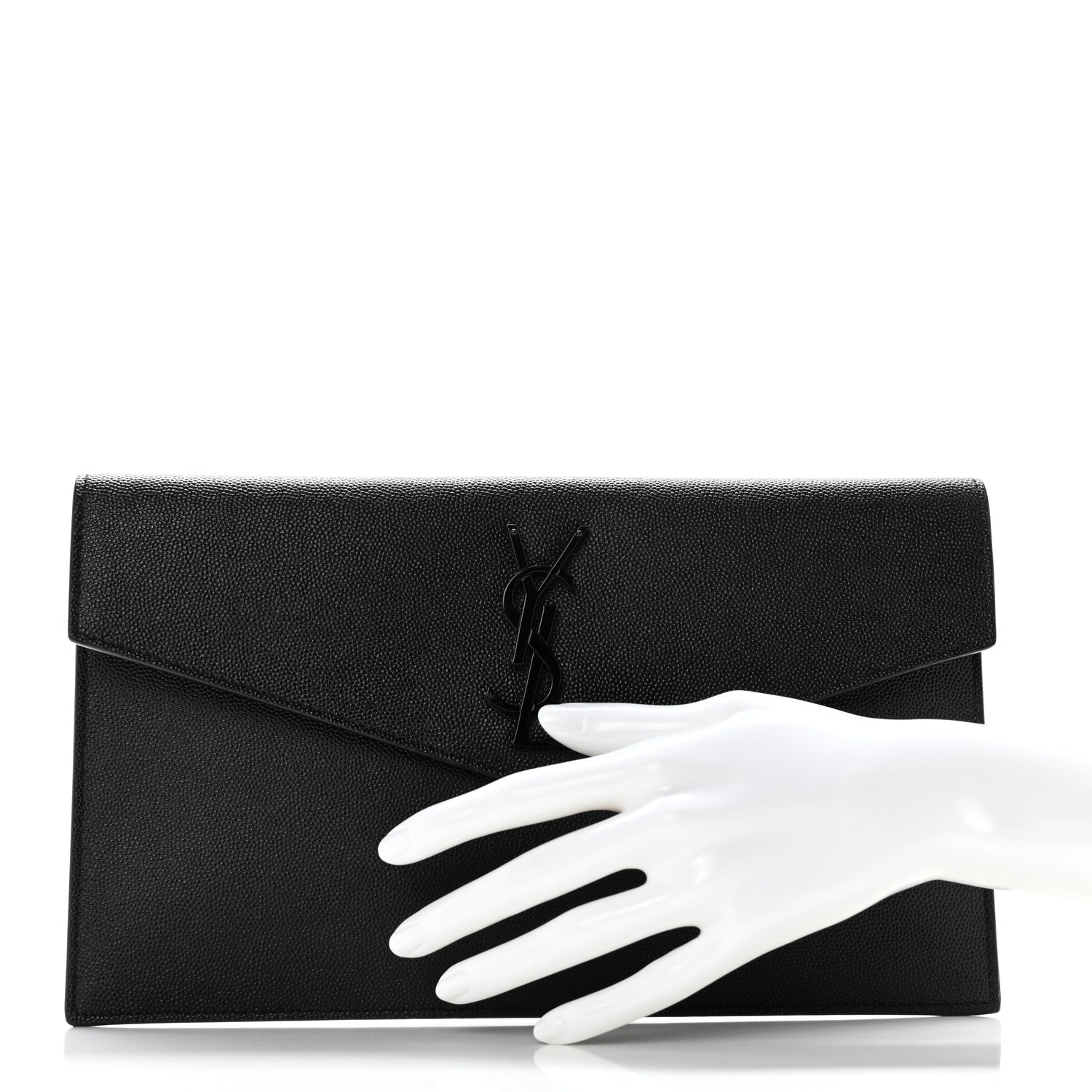 Saint Laurent Grain De Poudre Uptown Pouch Black 2 of 8