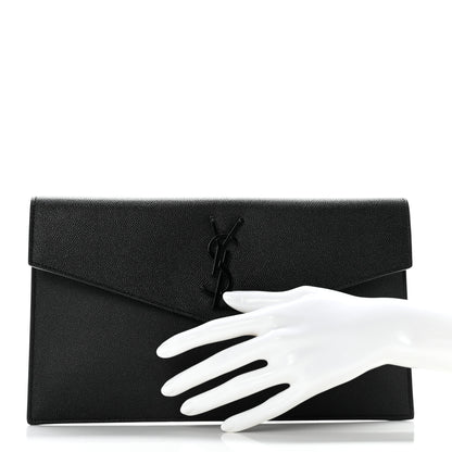 Saint Laurent Grain De Poudre Uptown Pouch Black 2 of 8