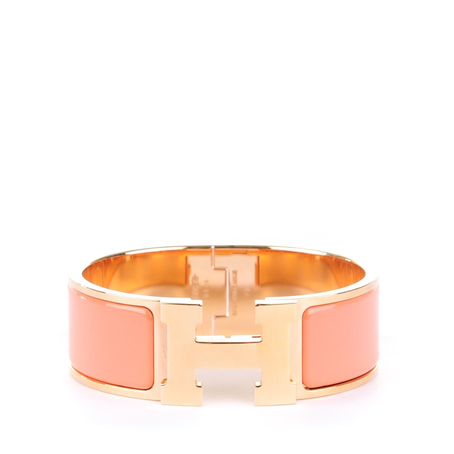Enamel Wide Clic Clac H Bracelet PM Rose Saumon