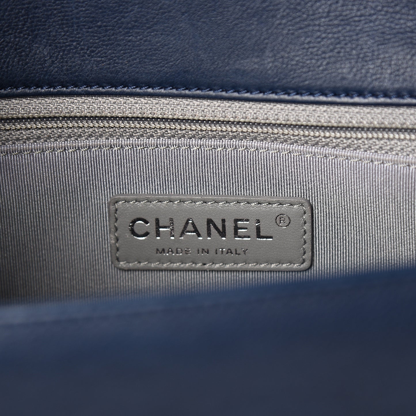 Calfskin Quilted New Medium Boy Flap Navy