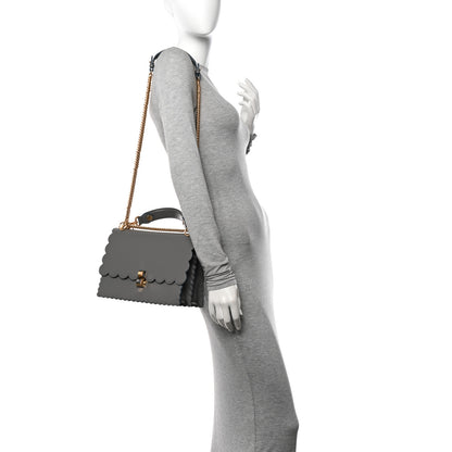 Fendi Vitello Liberty Scalloped Studded Kan I Shoulder Bag Argilla 2 of 11