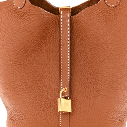 Hermes Taurillon Clemence Picotin Lock 22 MM Gold 8 of 11