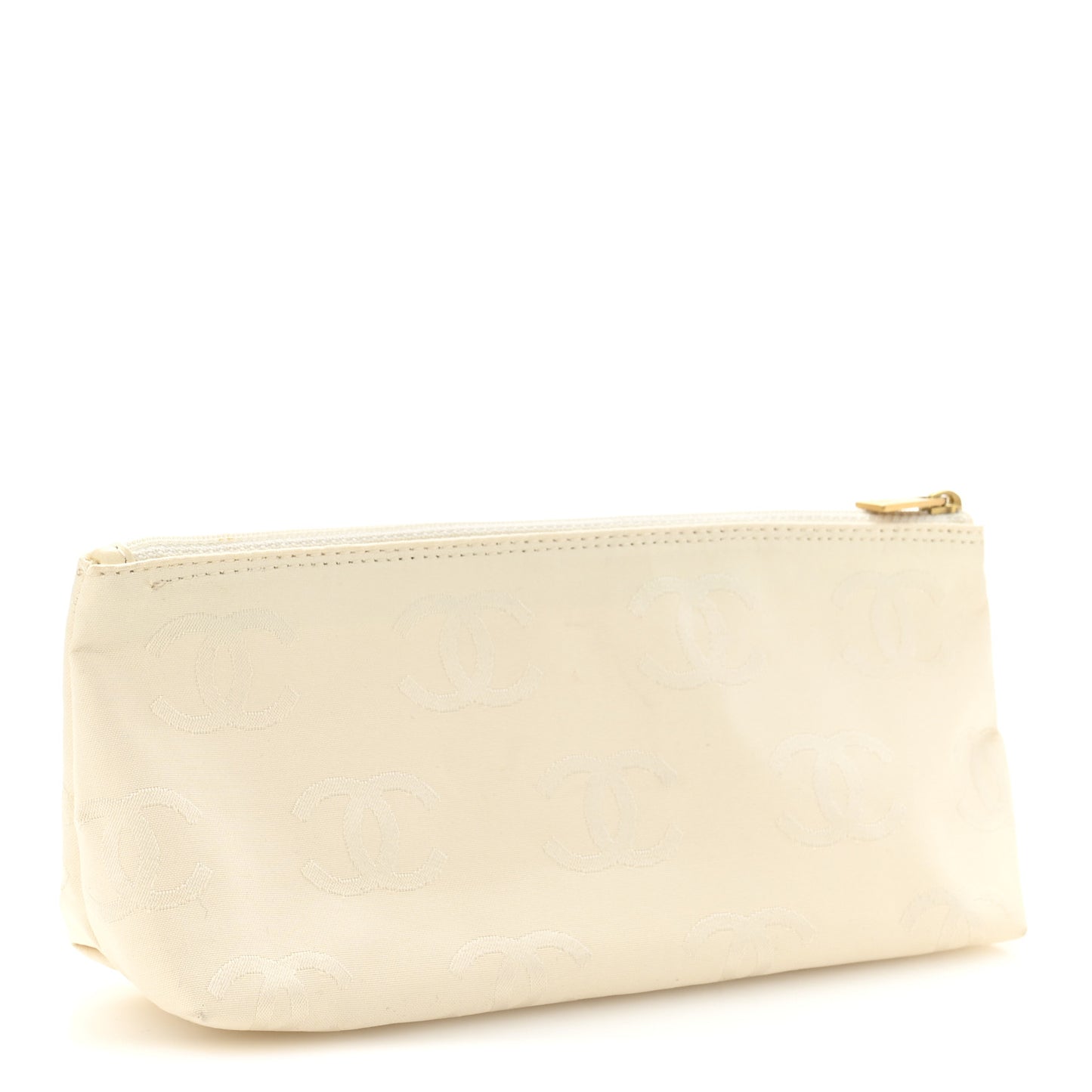 Nylon CC Cosmetic Pouch White