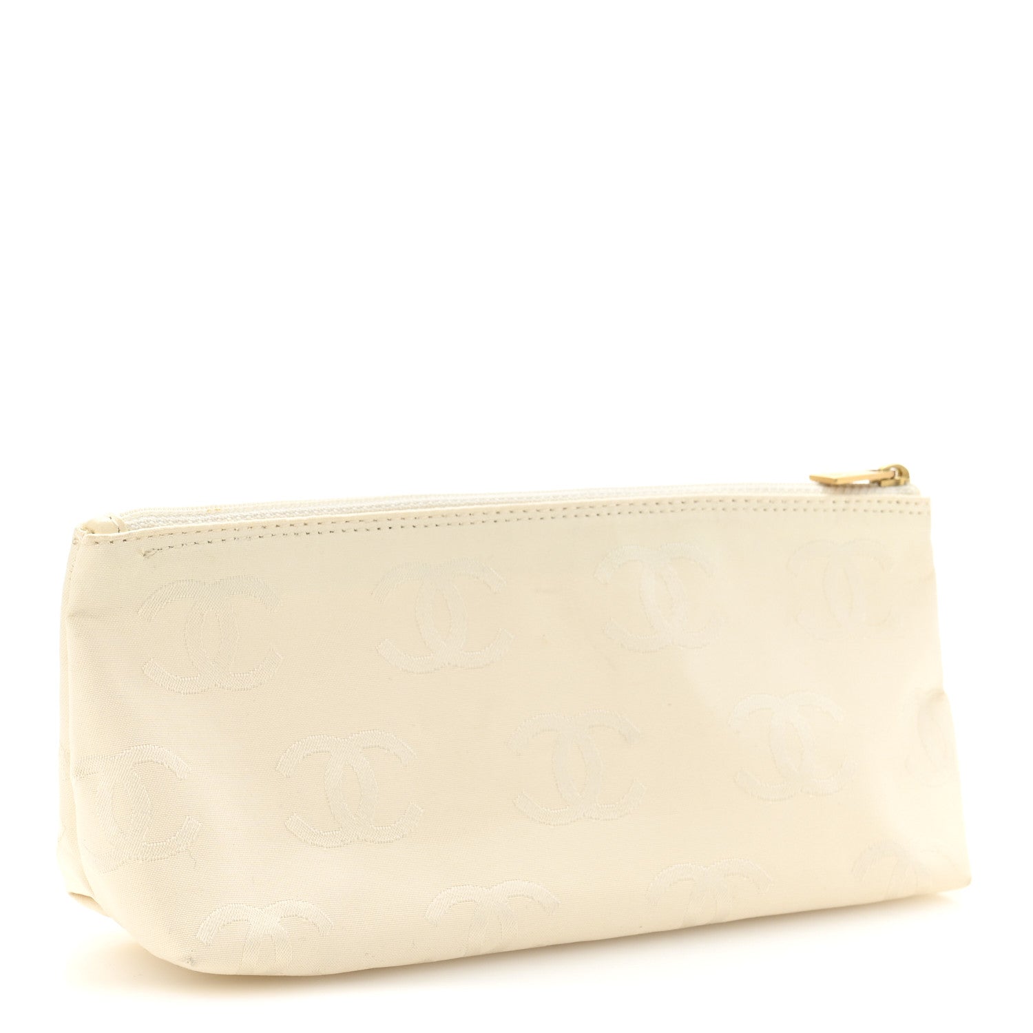 Chanel Nylon CC Cosmetic Pouch White 3 of 7
