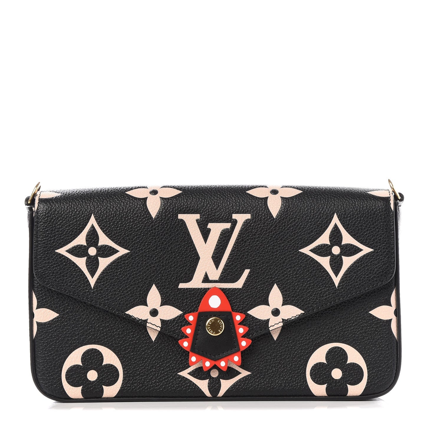Empreinte Monogram Giant Crafty Pochette Felicie Black Creme