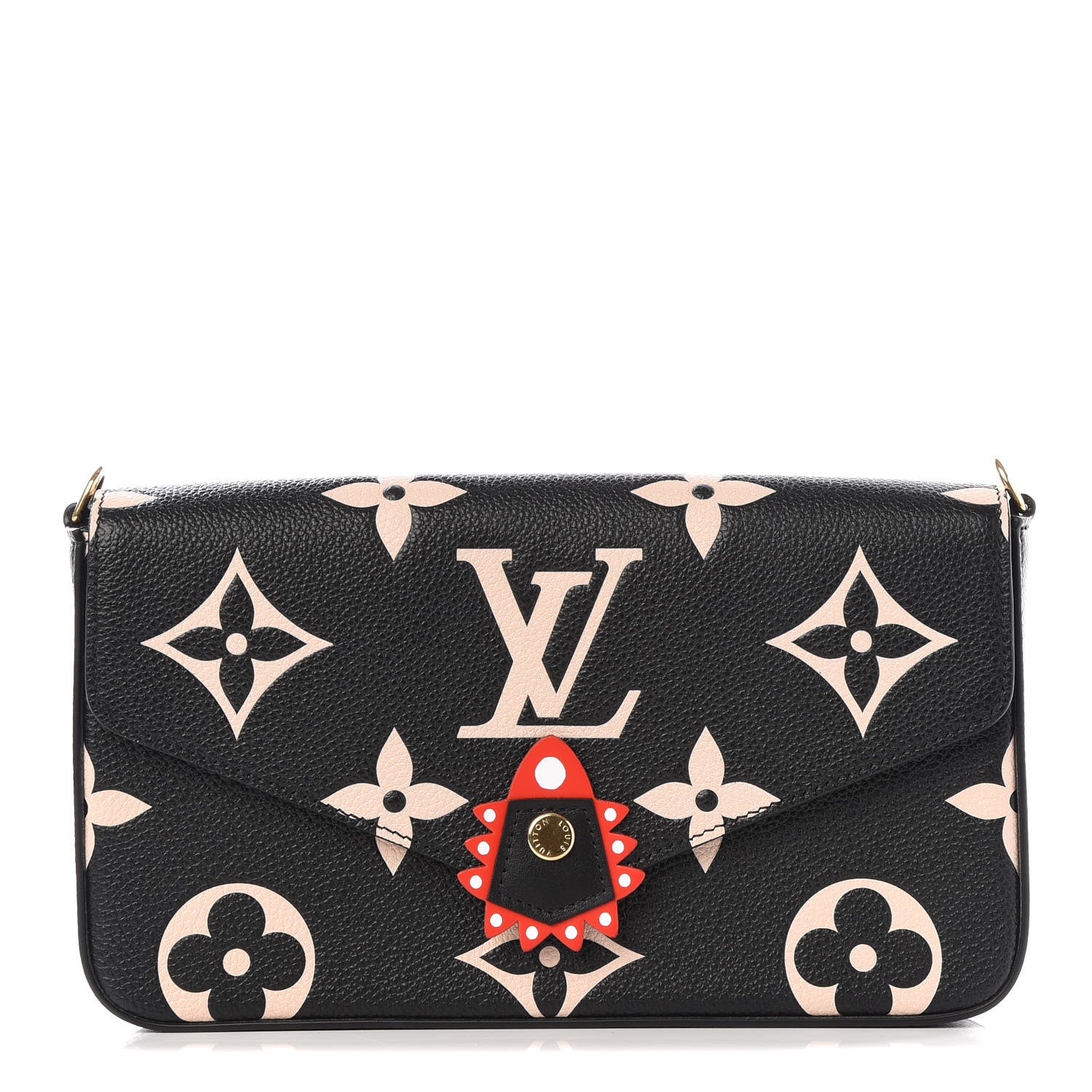 Louis Vuitton Empreinte Monogram Giant Crafty Pochette Felicie Black Creme 1 of 9