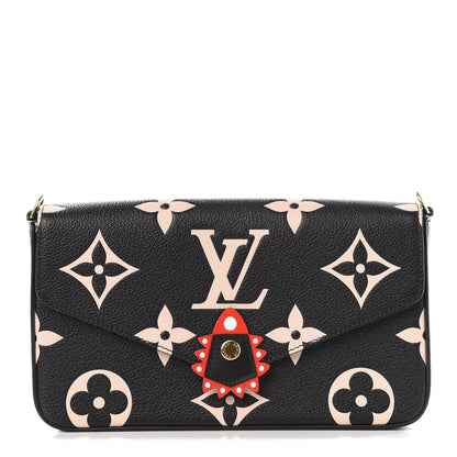 Louis Vuitton Empreinte Monogram Giant Crafty Pochette Felicie Black Creme 1 of 9