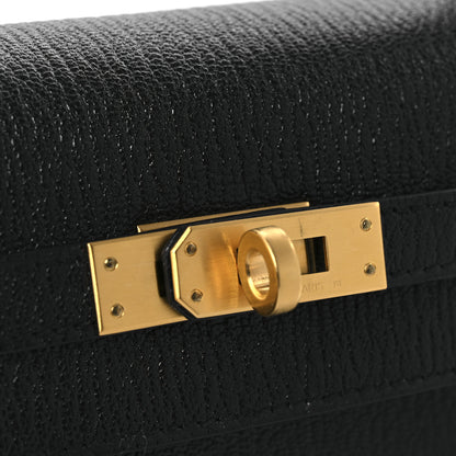 Hermes Chevre Mysore Horseshoe Kelly Sellier 25 Black Rose Pourpre 11 of 11