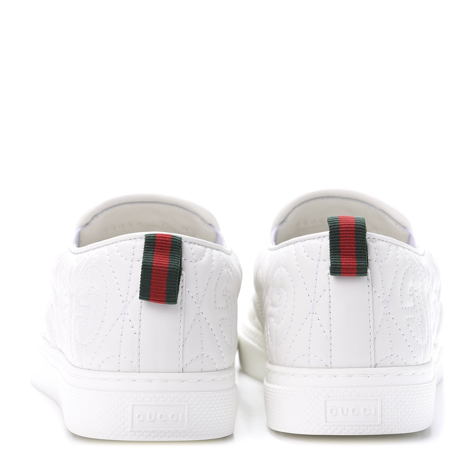 Gucci Nappa Web G Rhombus Quilted Mens Slip On Sneakers 7 Great White 5 of 10