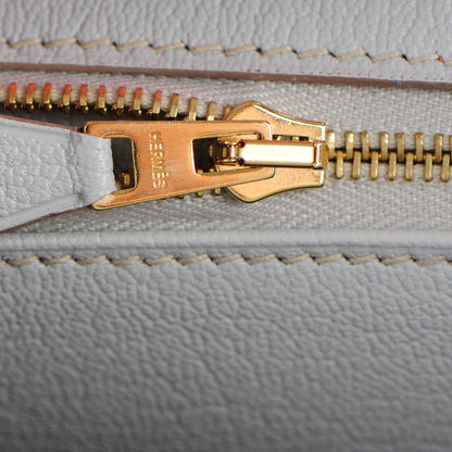 Hermes Chevre Mysore Bi-Color Horseshoe Birkin 30 Rose Lipstick Gris Perle 15 of 25