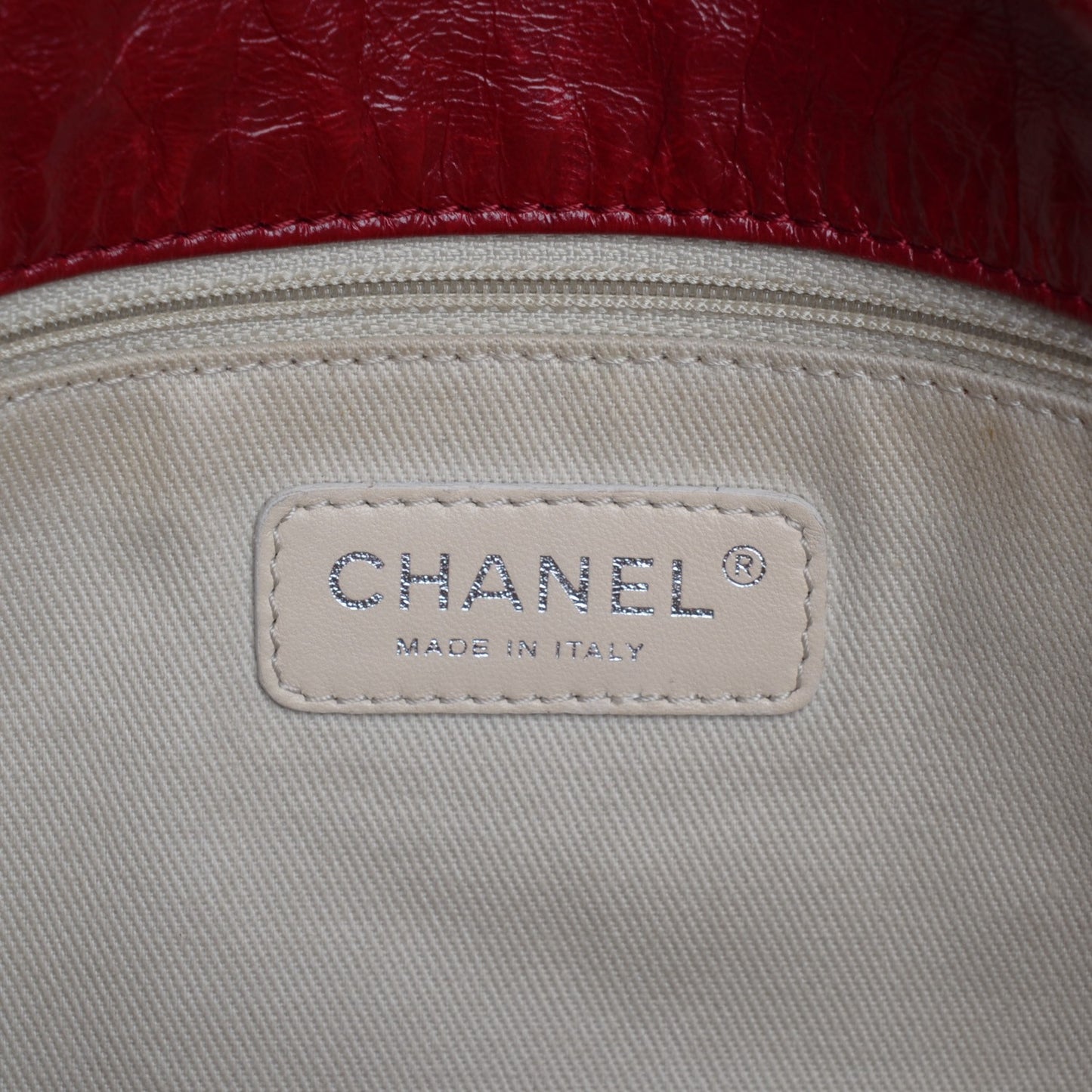 Glazed Goatskin Double Stitch Maxi Flap Red