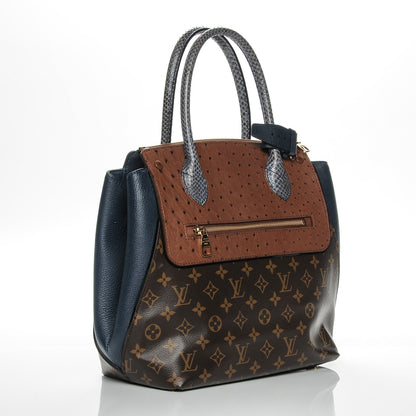 Louis Vuitton Ostrich Python Majestueux Tote MM Blue 3 of 7