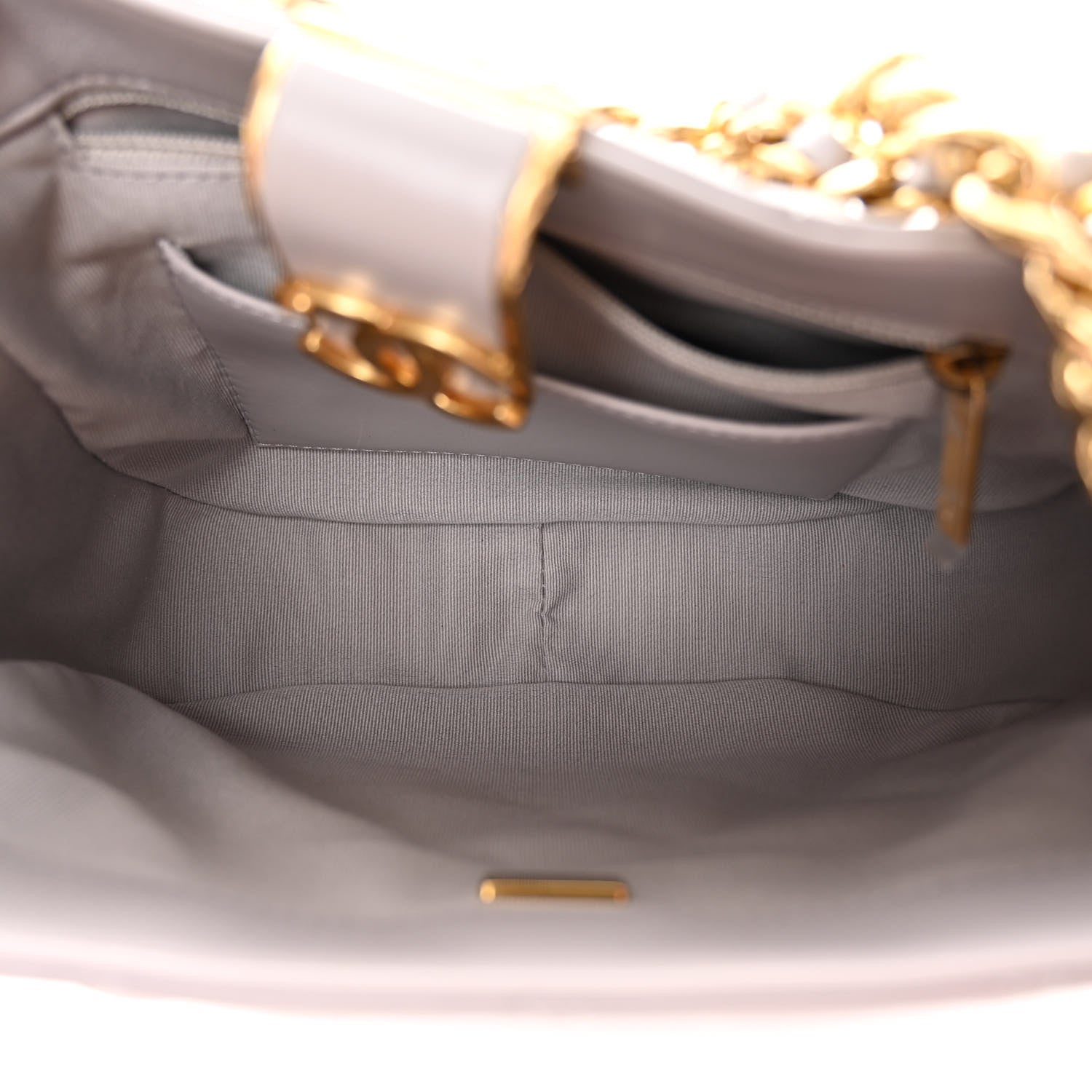 Chanel Lambskin Quilted Chain Hobo Light Grey 5 of 10