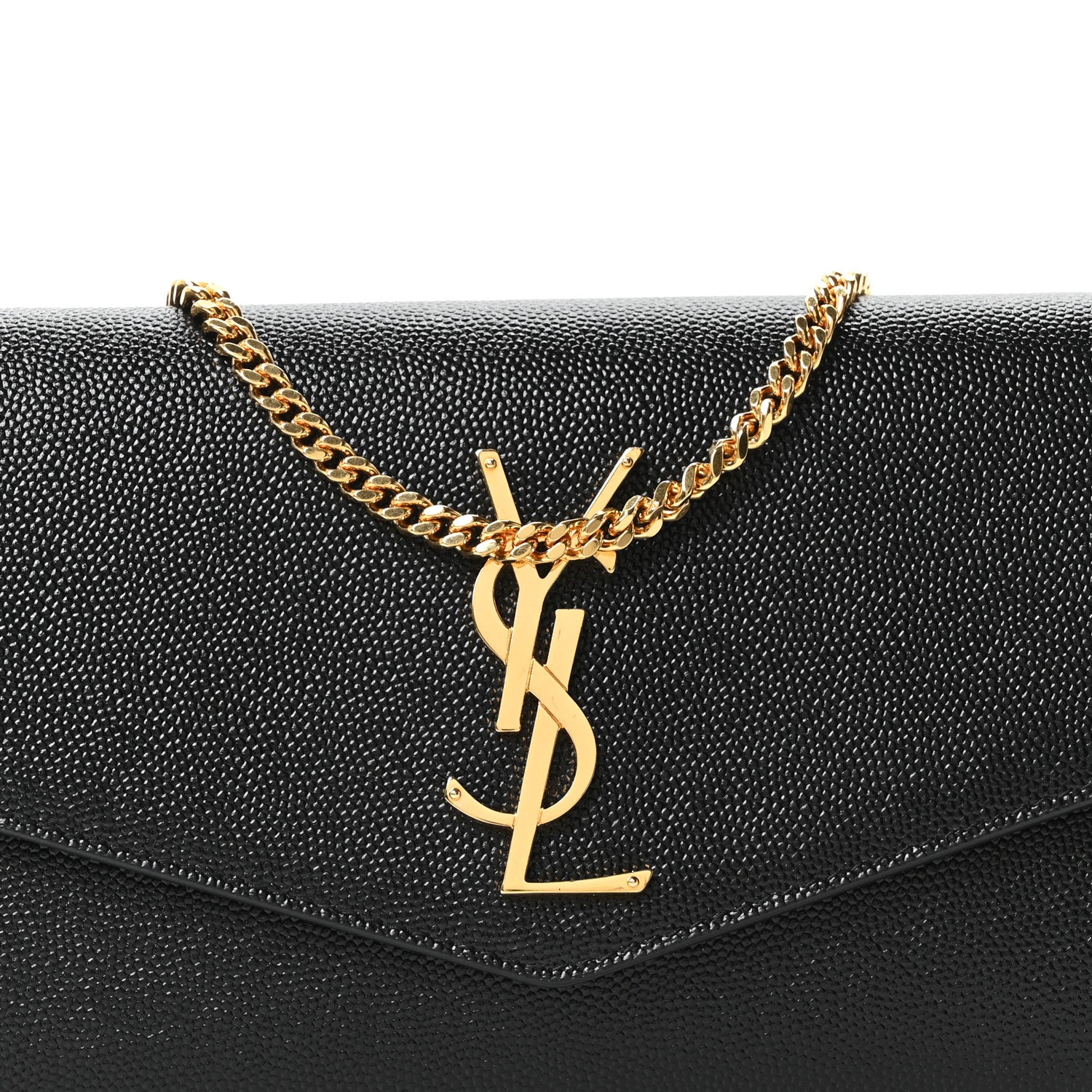Saint Laurent Grain De Poudre Uptown Chain Wallet Black 9 of 11