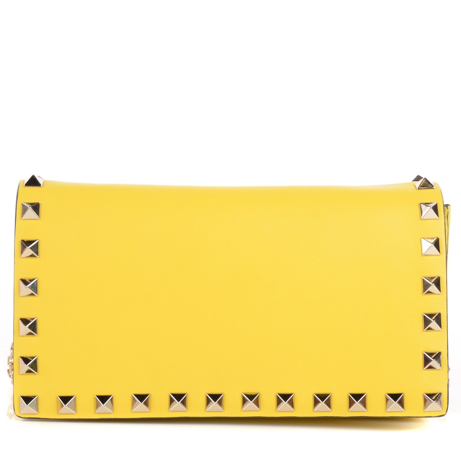 Valentino Garavani Vitello Small Rockstud Chain Flap Crossbody Bag Naples Yellow 1 of 8