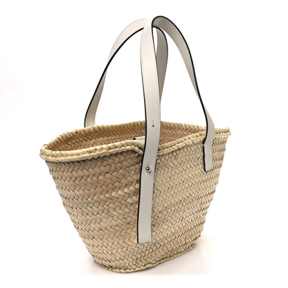 Loewe Raffia Small Basket Tote Bag Natural White 3 of 11