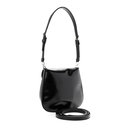 Prada Spazzolato Mini Cleo Flap Adjustable Strap Shoulder Bag Black 3 of 9