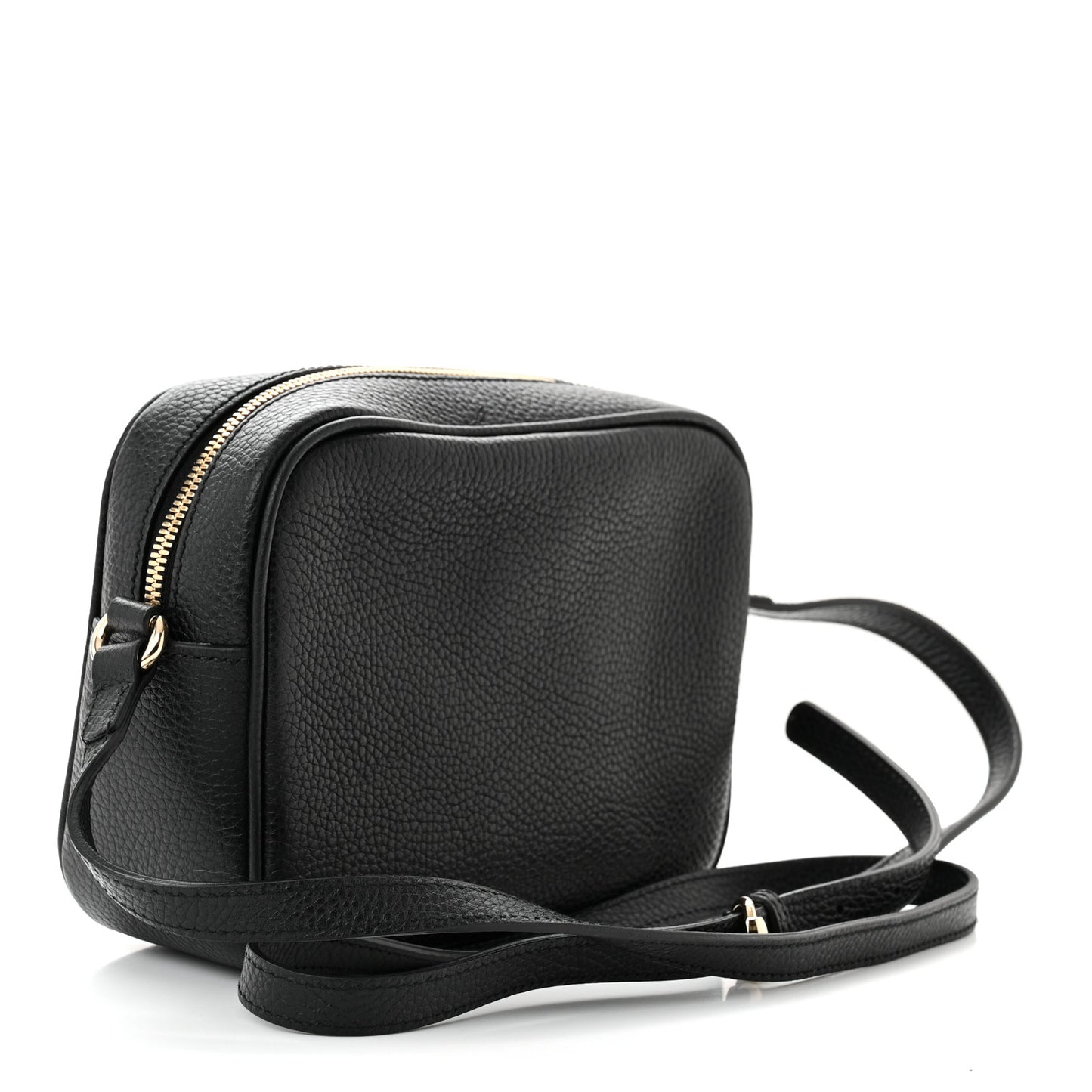Pebbled Calfskin Small Soho Disco Bag Black