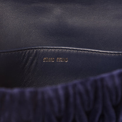 Miu Miu Velluto Matelasse Crystal Embellished Chain Shoulder Bag Inchiostro 8 of 9
