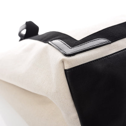 Balenciaga Cotton Canvas Calfskin M Navy Cabas Natural Black 9 of 15