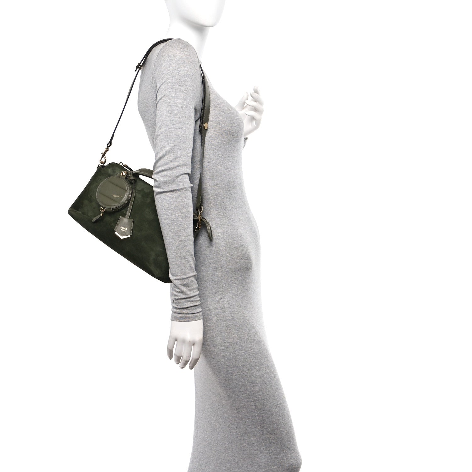 Fendi Suede Vitello Dolce Coin Pocket Medium By The Way Boston Bag Amazzonia Equatore 2 of 15