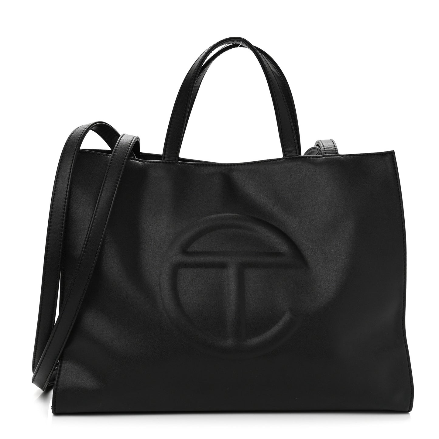 Vegan Leather Medium Shopping Bag Black