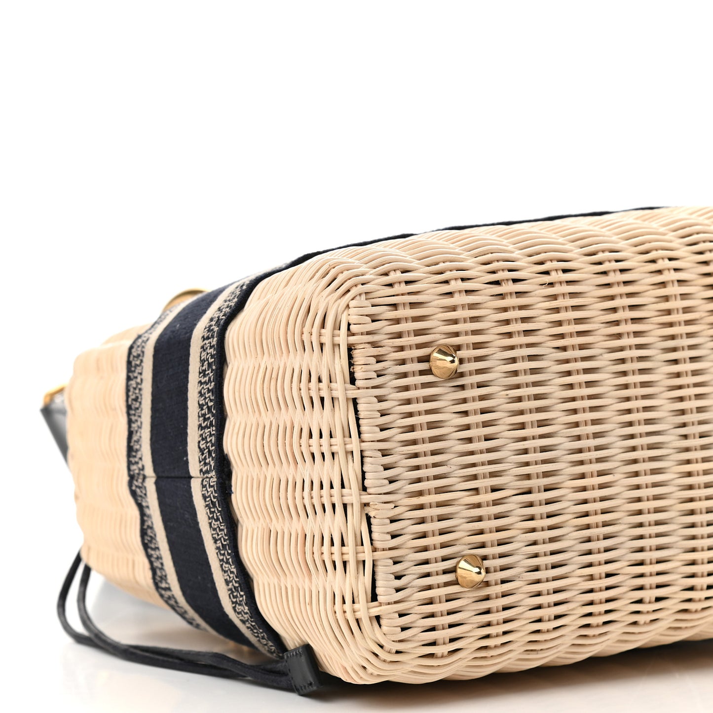 Wicker Oblique Medium Lady Dior Bag Blue