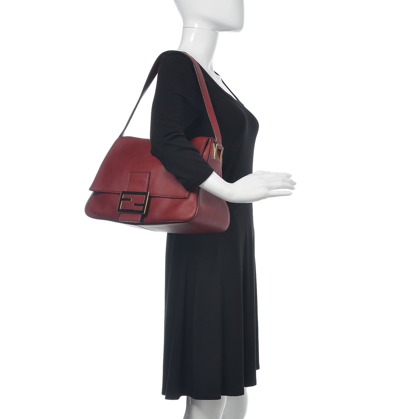 Vitello Flamingo Enamel Big Forever Mama Baguette Ciliegia Black