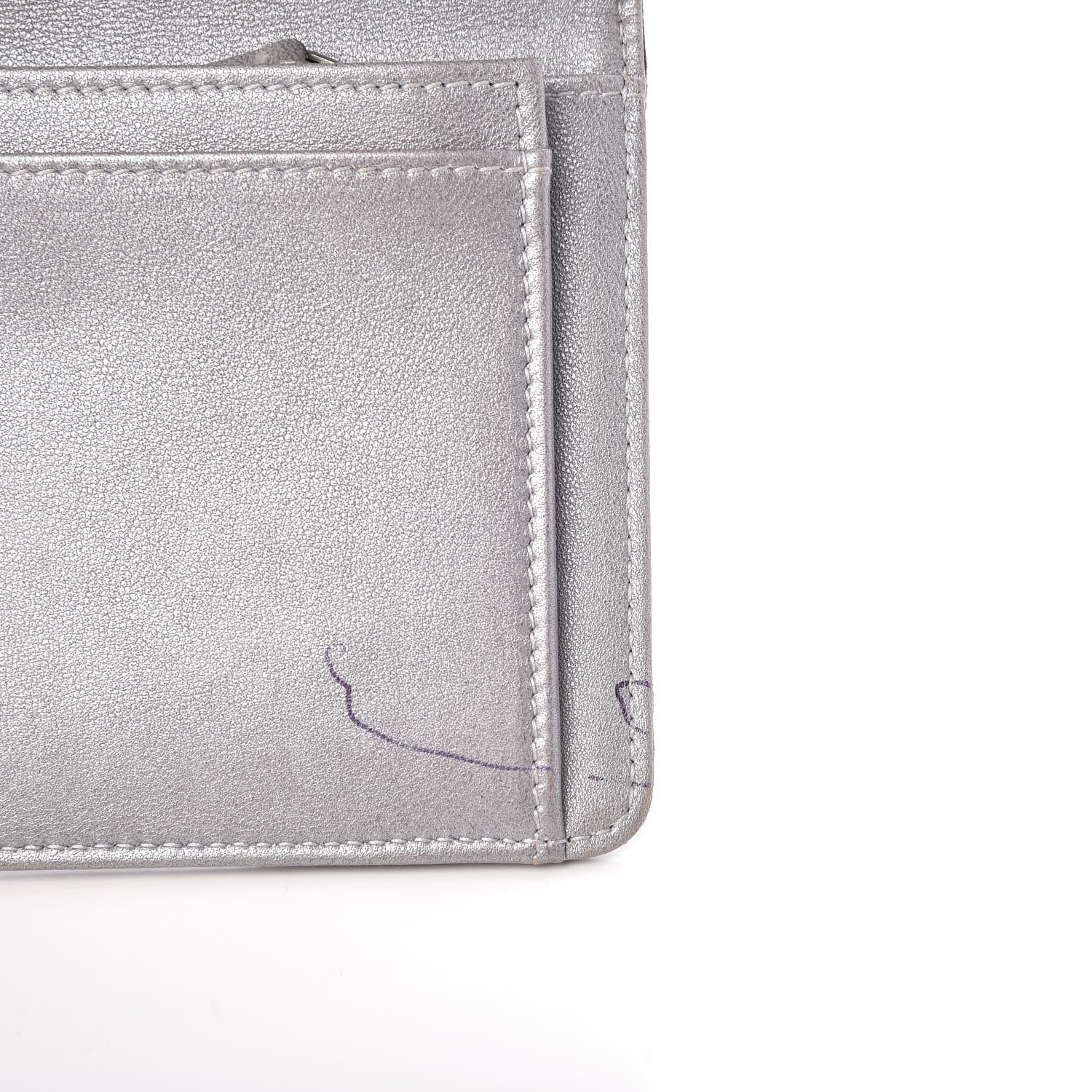 Chanel Lambskin Camellia Embossed Yen Wallet Black 18 of 22