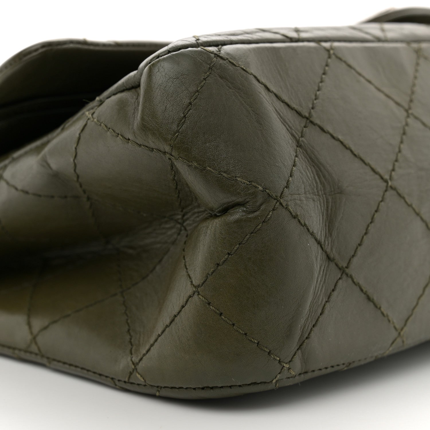 Chanel Aged Calfskin Quilted 2.55 Reissue 227 Flap Dark Green 9 of 12
