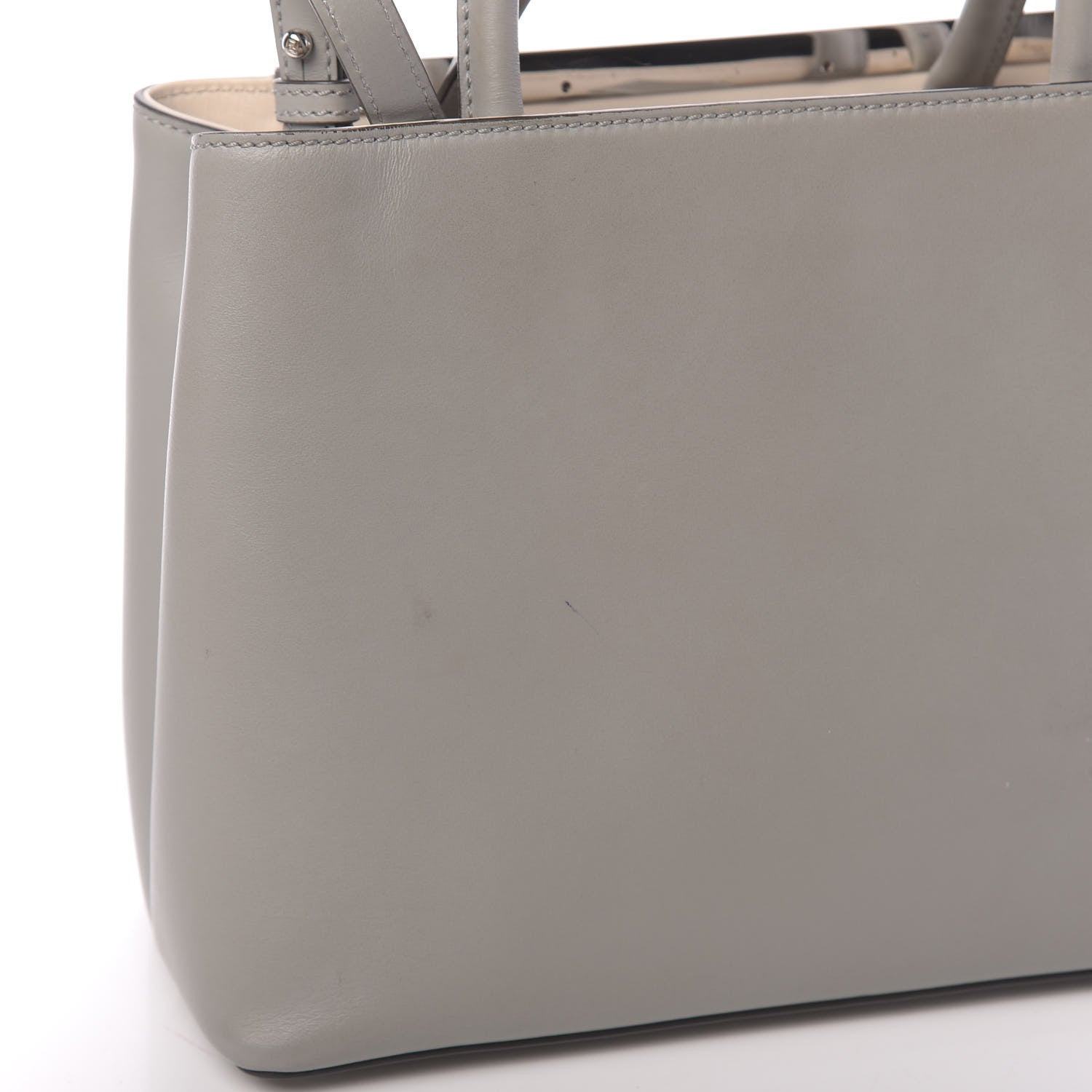 Fendi Vitello Cenury Petite 2Jours Tote Ghiaccio Camelia 7 of 13