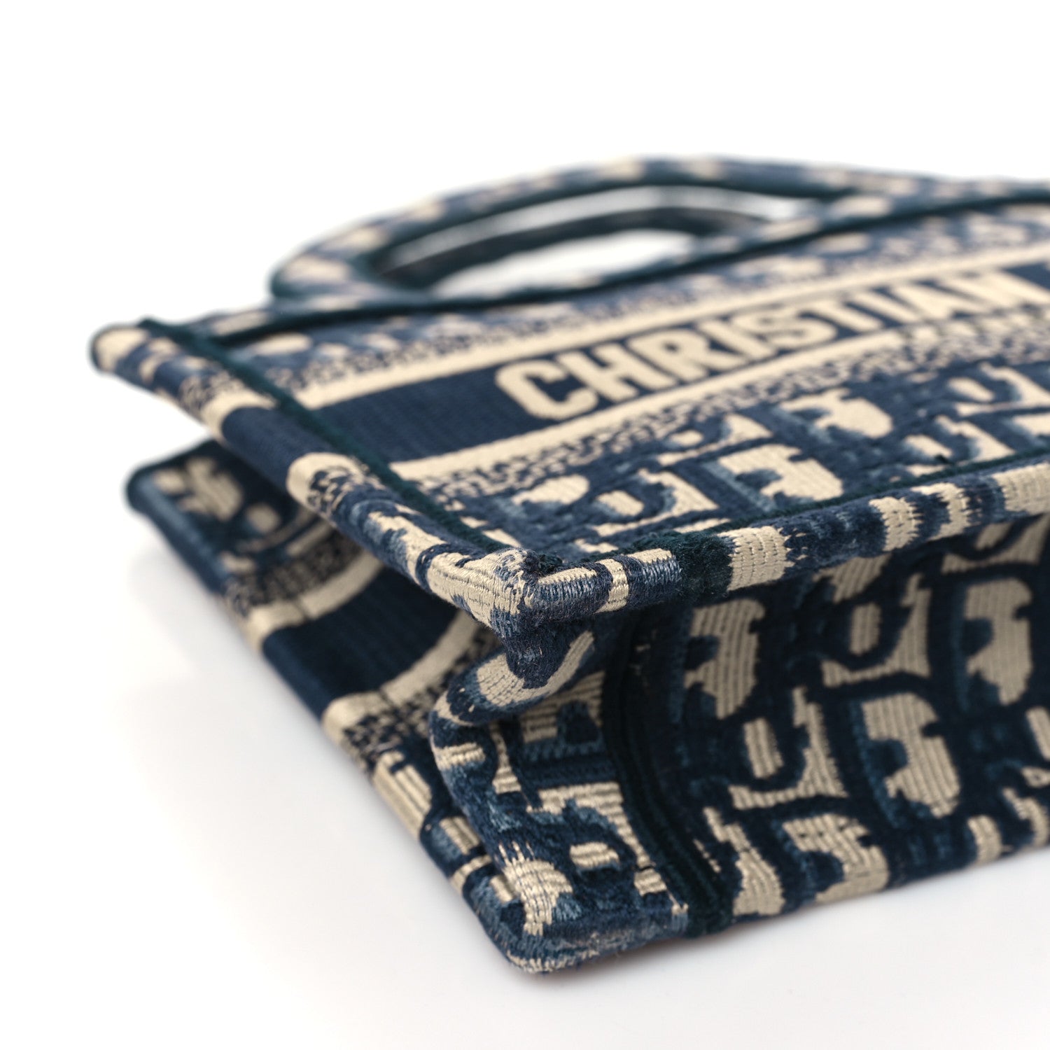 Christian Dior Oblique Mini Book Tote Blue Multicolor 9 of 10