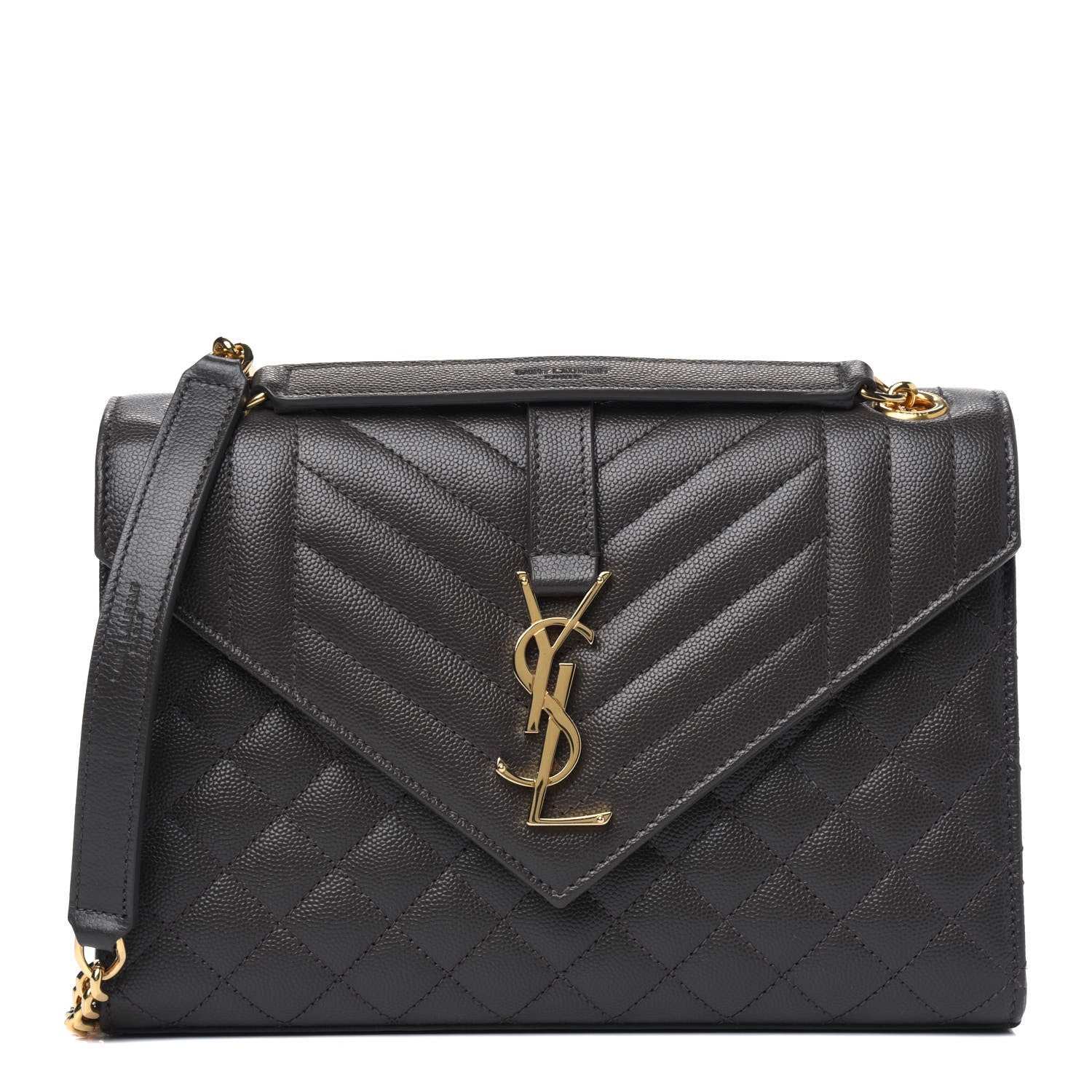 Saint Laurent Grain De Poudre Textured Mixed Matelasse Medium Triquilt Monogram Satchel Earth 1 of 7