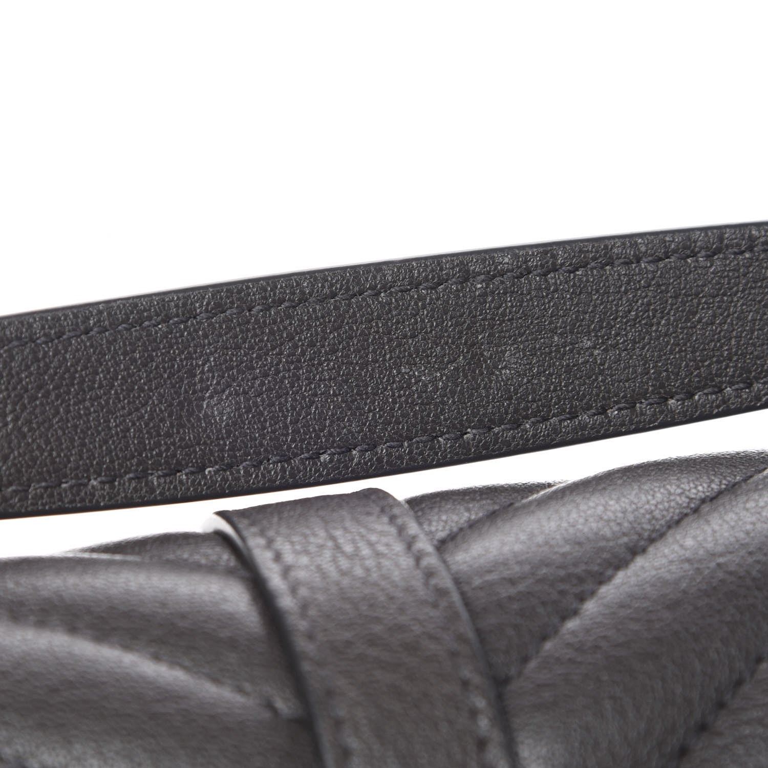Saint Laurent Sheepskin Matelasse Chevron Monogram Medium College Bag Asphalt 7 of 10