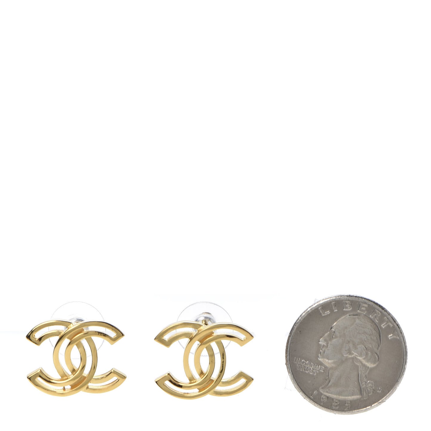 Metal Obazine CC Earrings Gold