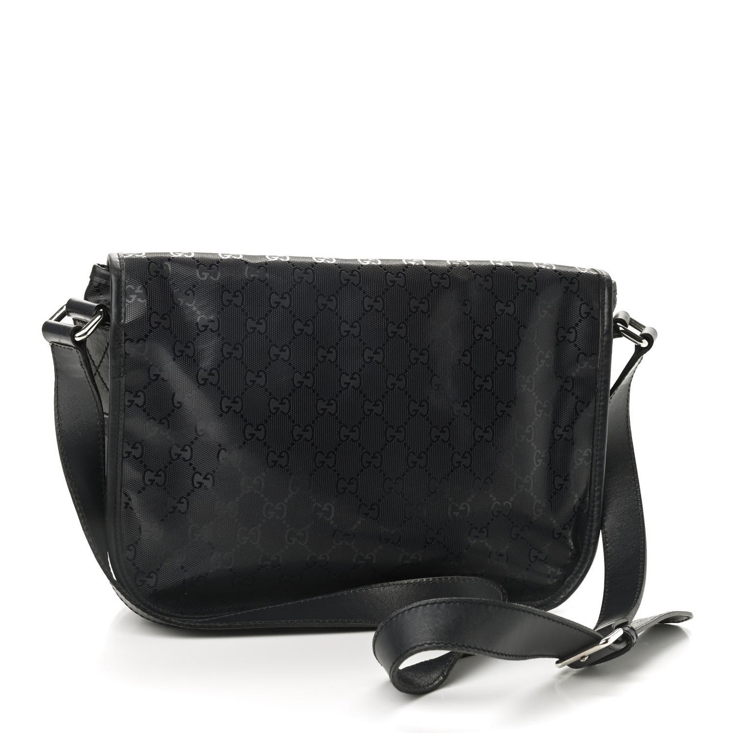 Imprime Monogram Medium Double Buckle Flap Messenger Bag Navy