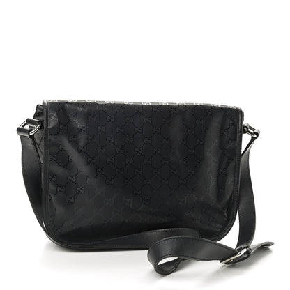 Gucci Imprime Monogram Medium Double Buckle Flap Messenger Bag Navy 3 of 9