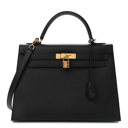 Hermes Epsom Kelly Sellier 32 Black 1 of 11