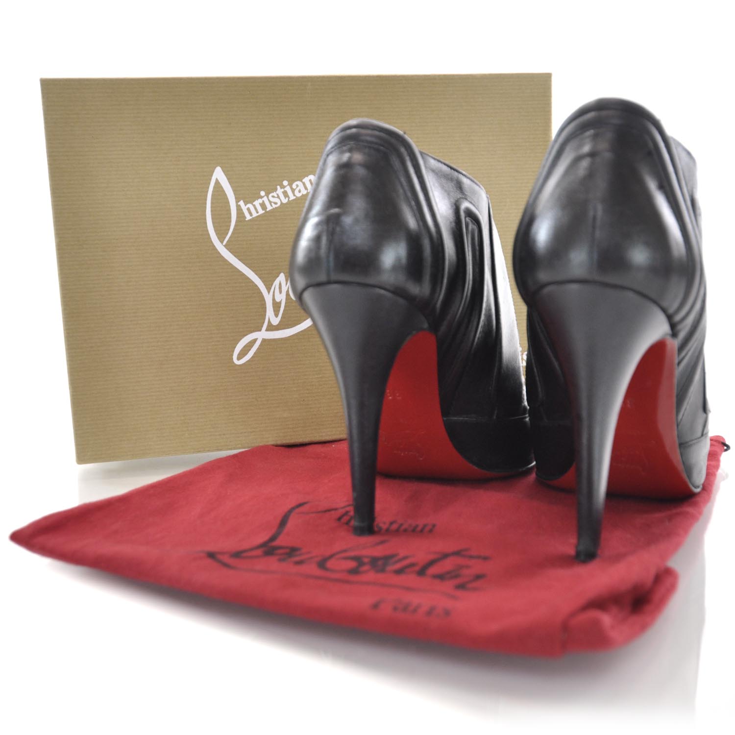 Christian Louboutin Leather Sigourney Ankle Booties 38 Black 3 of 6