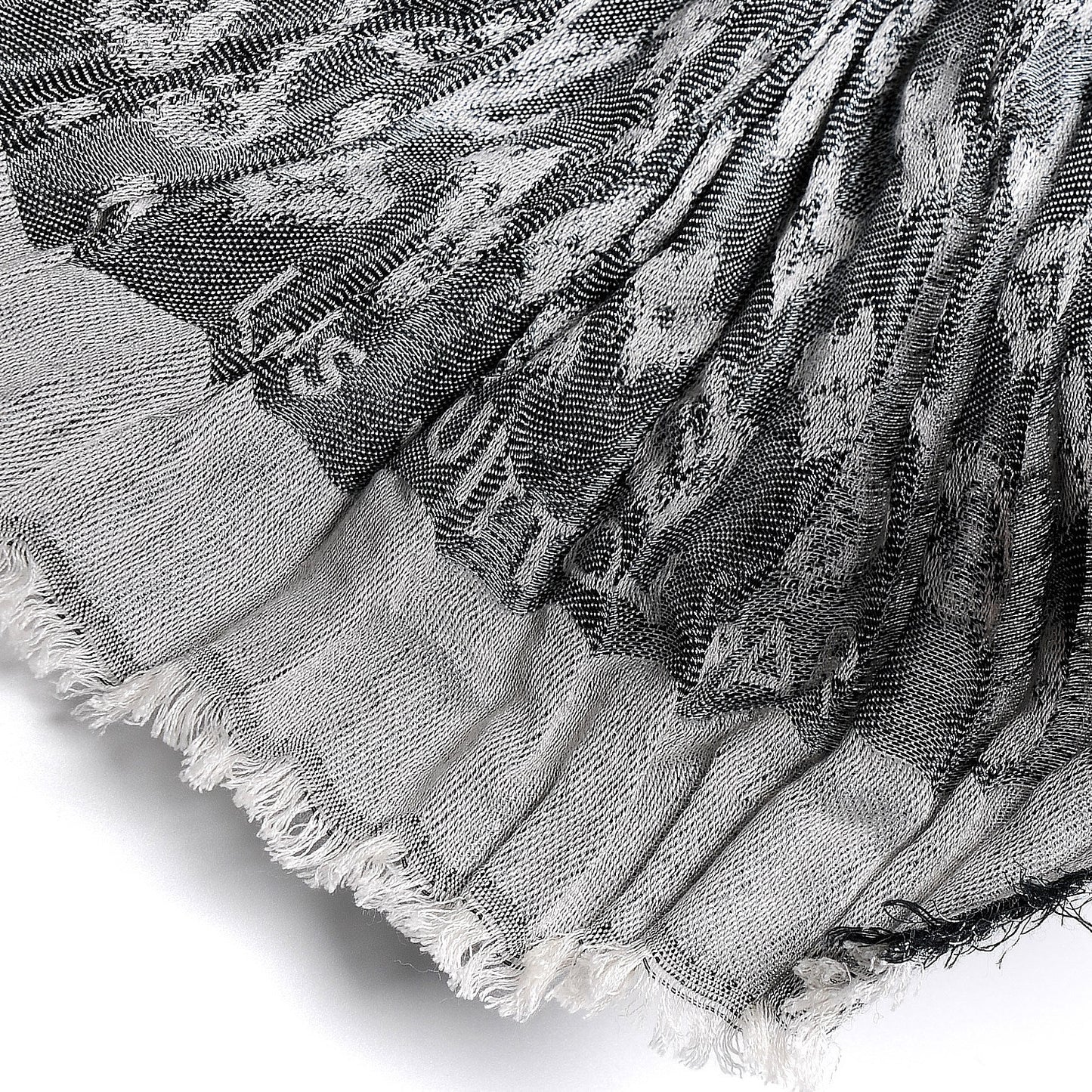 Silk Wool Monogram Ikat Scarf