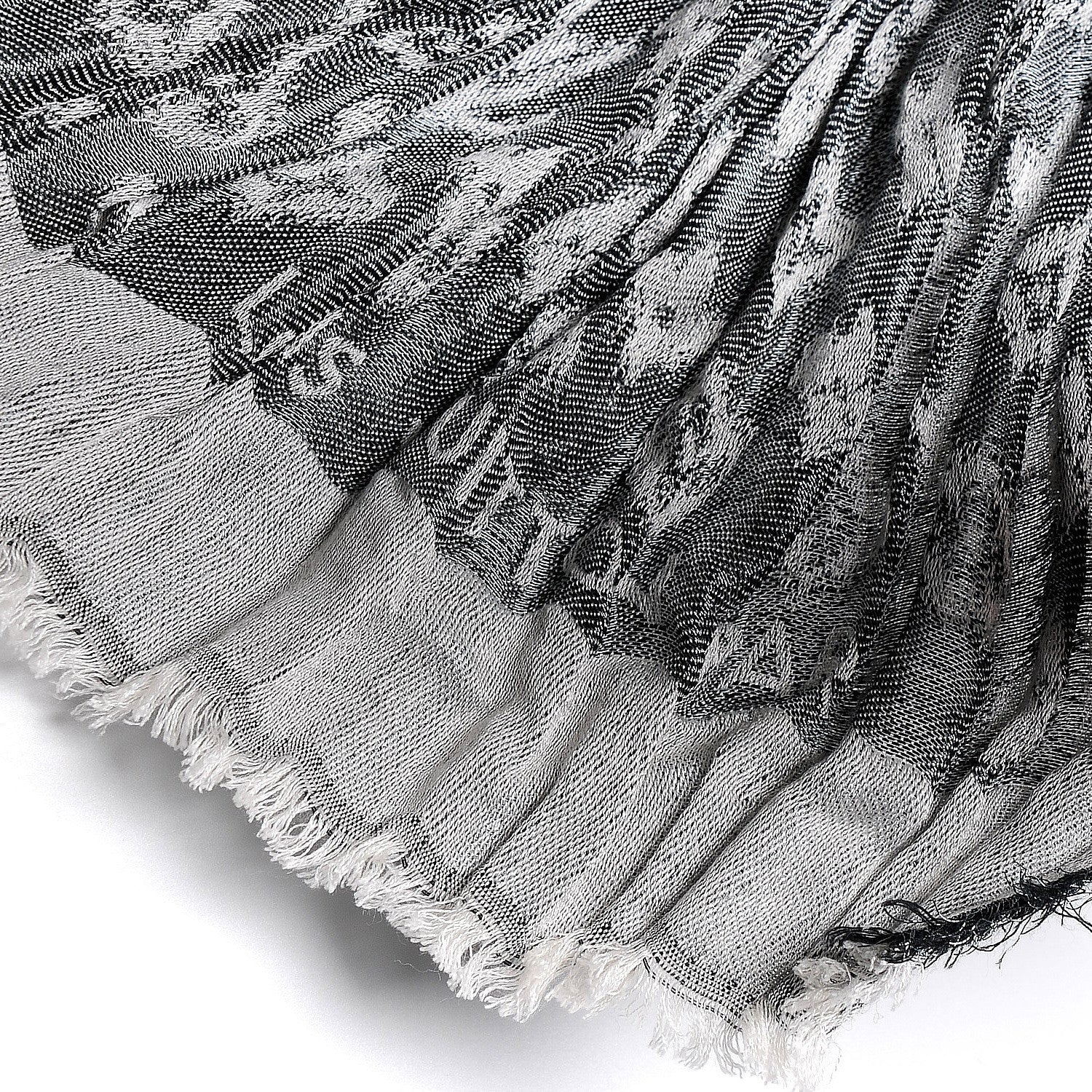 Louis Vuitton Silk Wool Monogram Ikat Scarf 4 of 5
