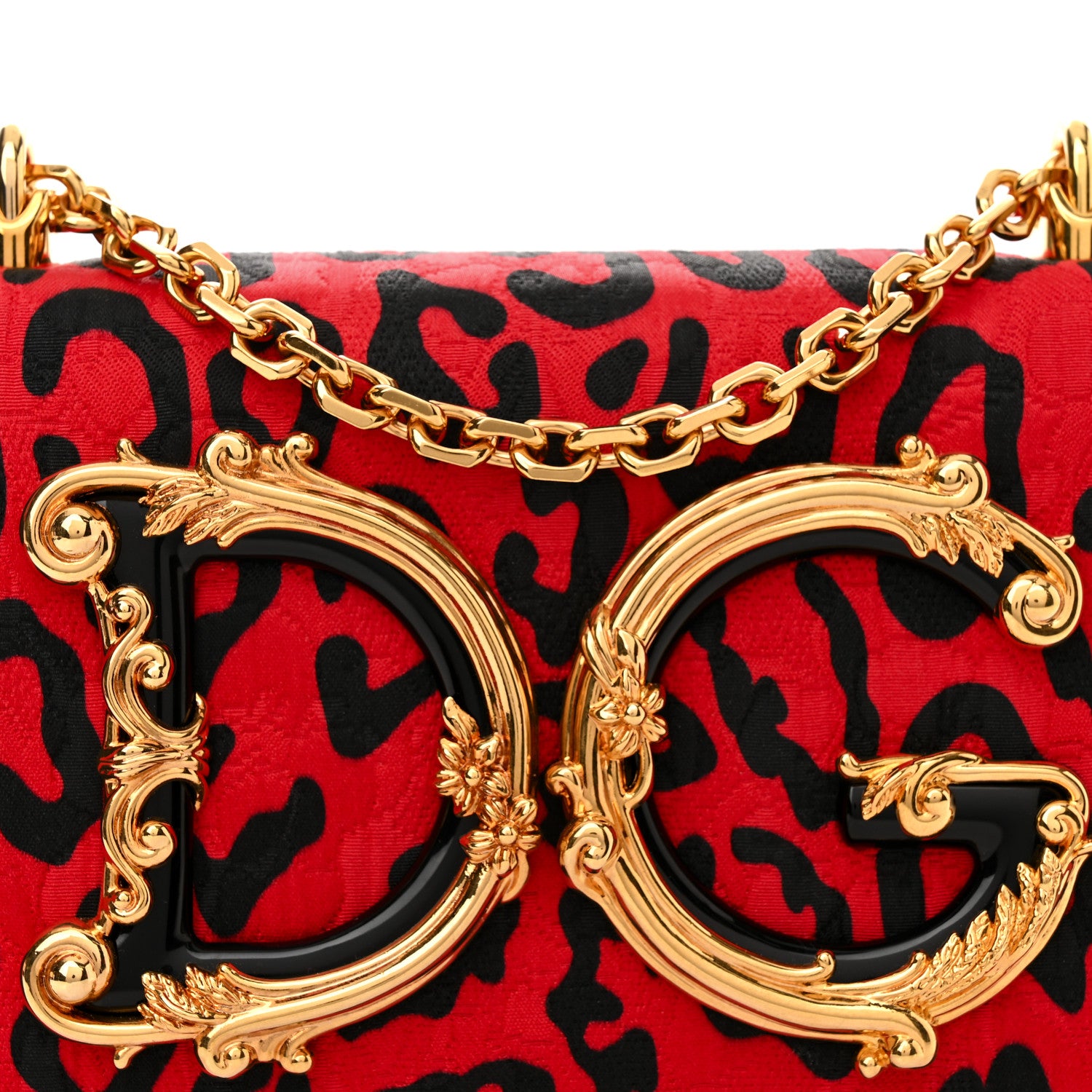 Dolce & Gabbana Brocade Fabric Leopard Print DG Girls Bag Multicolor 7 of 10