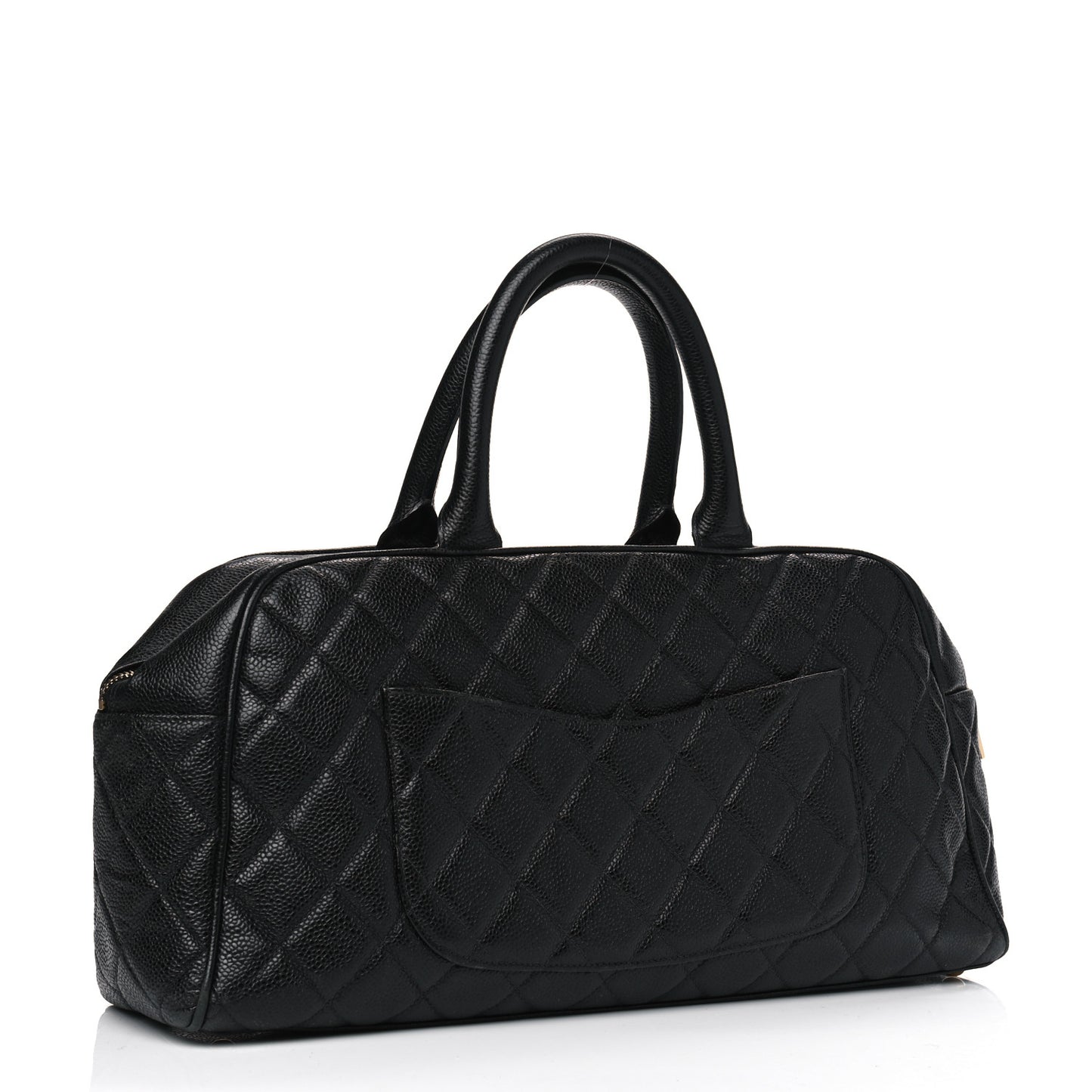 Caviar Quilted Large Bowler Black