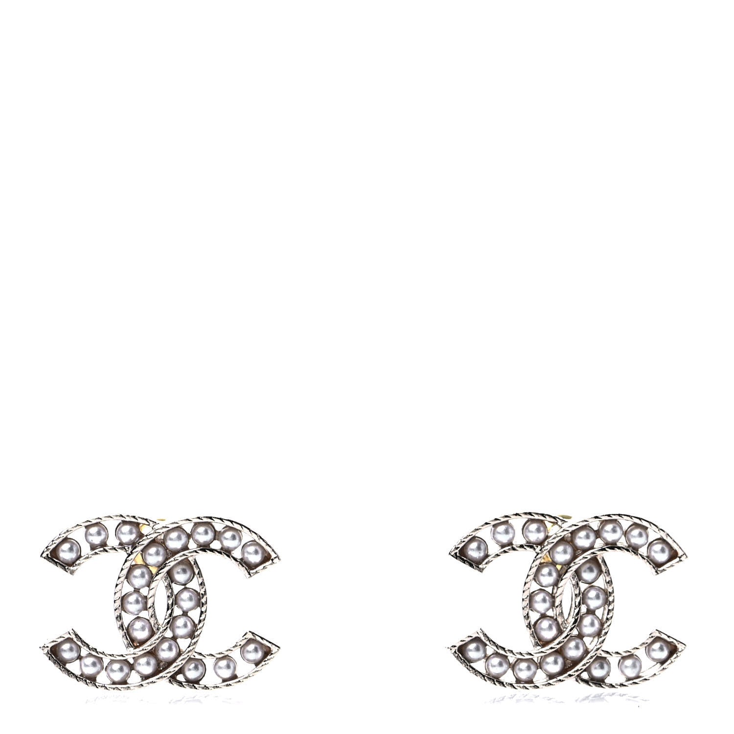 Chanel Pearl CC Earrings Light Gold 1 of 4